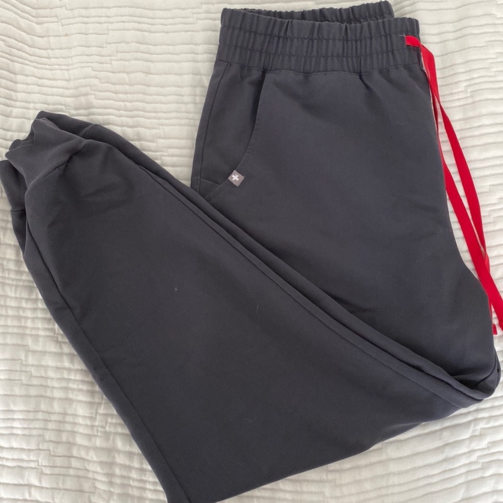 FIGS CHARCOAL HIGH WAISTED ZAMORA JOGGERS LARGE PETITE